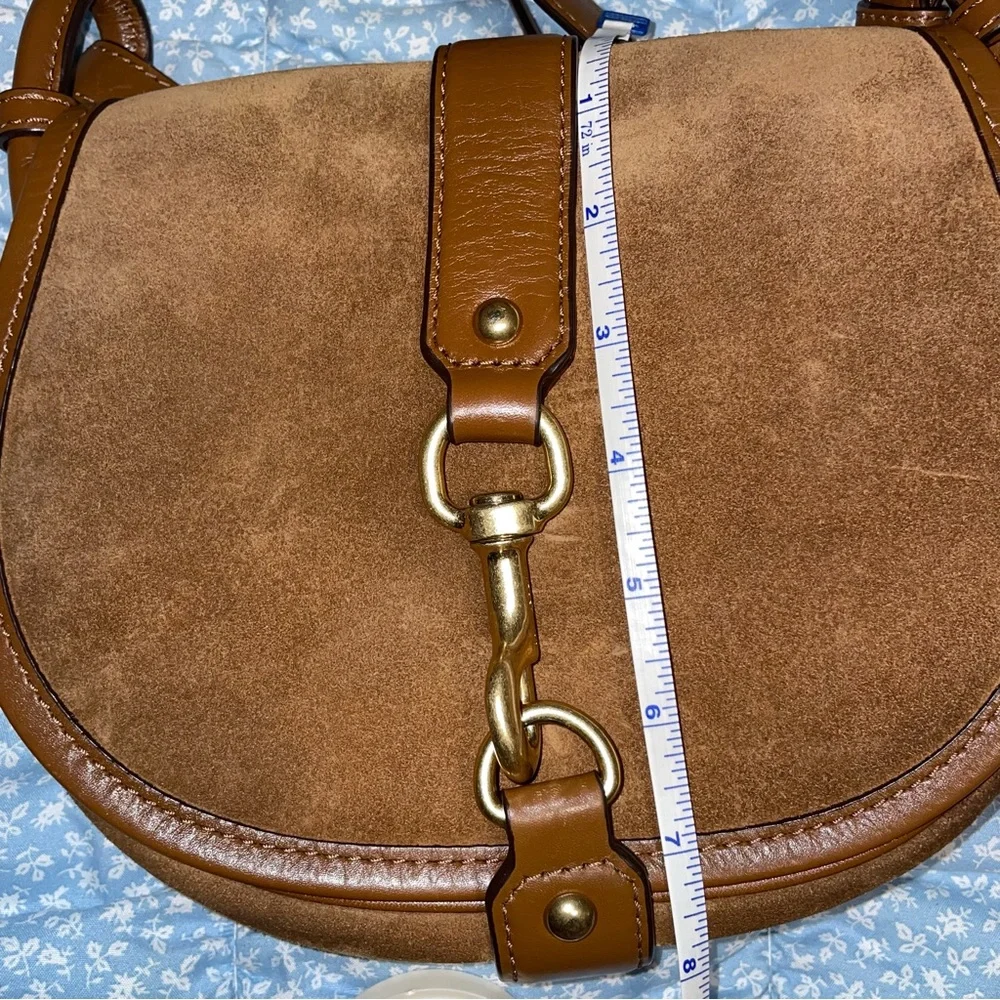 Michael Kors Jamie Medium Suede Saddle Bag - Picture 13 of 14